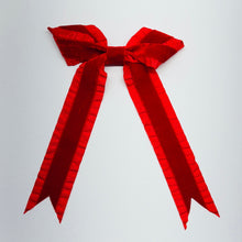 Load image into Gallery viewer, Zoey Bow - Ruffly Red Velvet Stripe