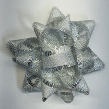 Load image into Gallery viewer, Holly Bow - Silver Tinsel