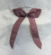 Load image into Gallery viewer, Zoey Bow – Maroon Gingham
