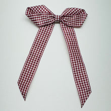 Load image into Gallery viewer, Zoey Bow – Maroon Gingham
